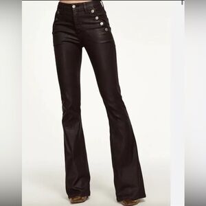 Ramy Brook Helena High Rise Flare Jean, Coated Black